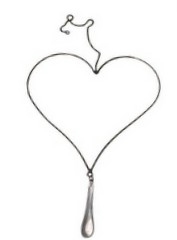 Hjerte ring i Metal med dråbe